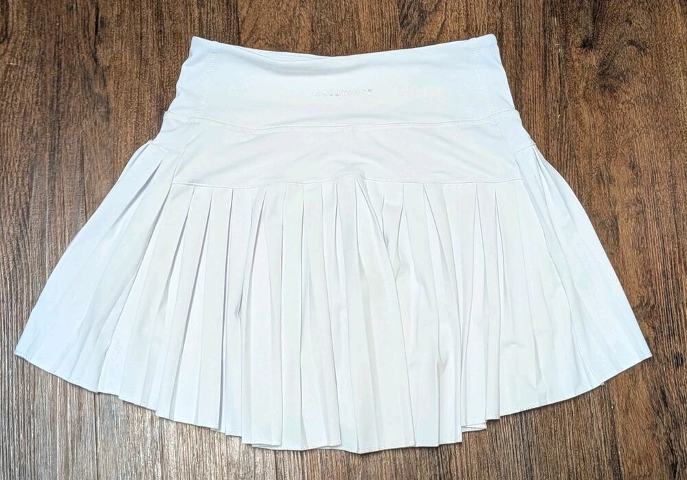 GOLD HINGE Womenβs XS White Pleated Tennis Skort Mini Skirt Pickleball Golf